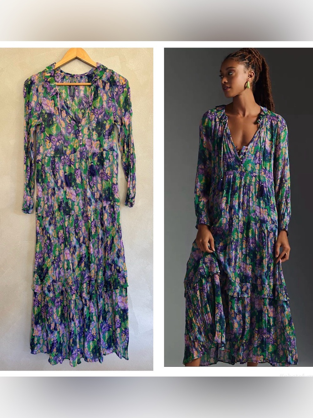 Anthropologie boho floral Marais maxi dress